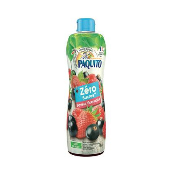 PAQUITO SIROP GRENADINE ZERO SUCRES 6X75CL (325)