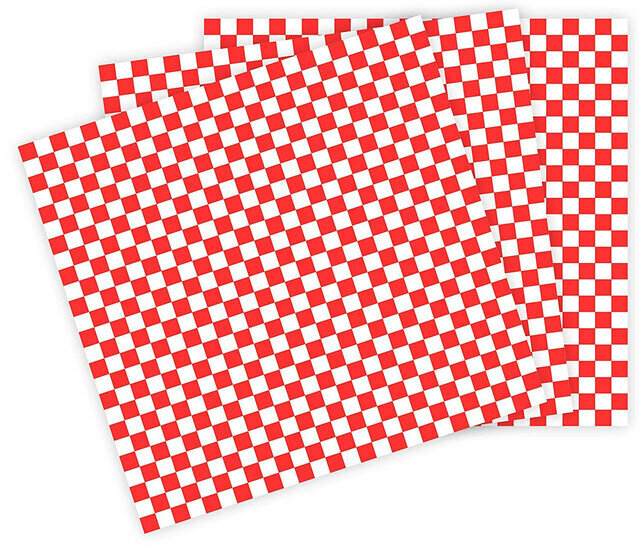BAG CRAFT SHEET 12&quot;X12&quot; WAX PAPER RED CHECKRED 2X1000CT