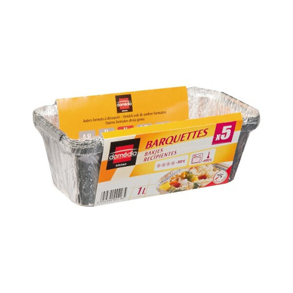 DOMEDIA BARQUETTES EN ALUMINIUM PLAT 1L 12X5CT