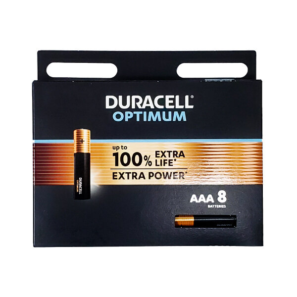 DURACELL 1.5V AAA-8 OPTIMUM BATTERY 8X8CT