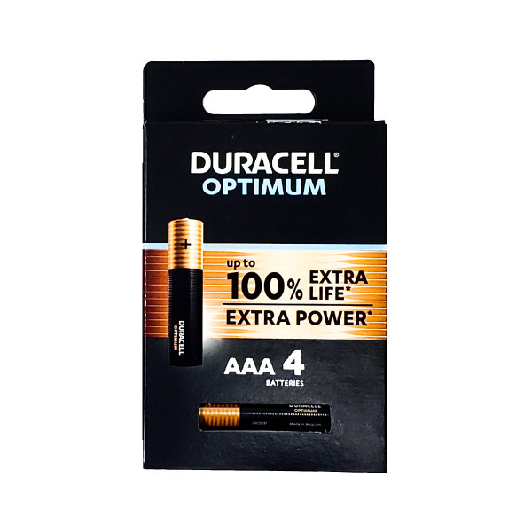 DURACELL 1.5V AAA-4 OPTIMUM BATTERY 8X4CT