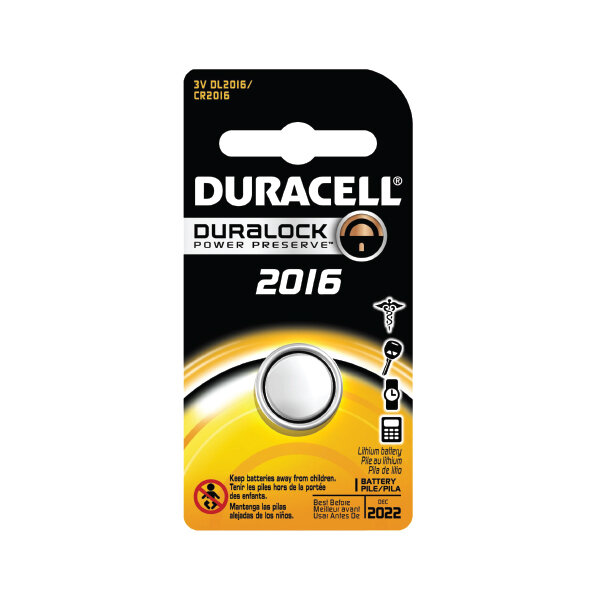DURACELL 3V DL2016B LITHIUM BATTERY 6X1CT