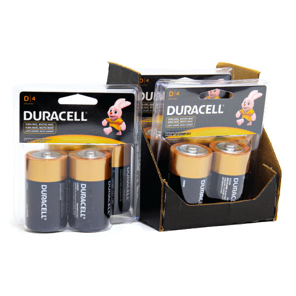 DURACELL 1.5V D-4 BATTERY 6X2X4CT