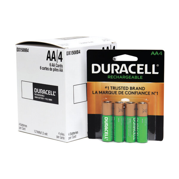 DURACELL 1.2V AA-4 RECHARGEABLE BATTERY 4X6X4CT