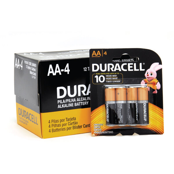 DURACELL 1.5V AA-4 BATTERY 4X12X4CT