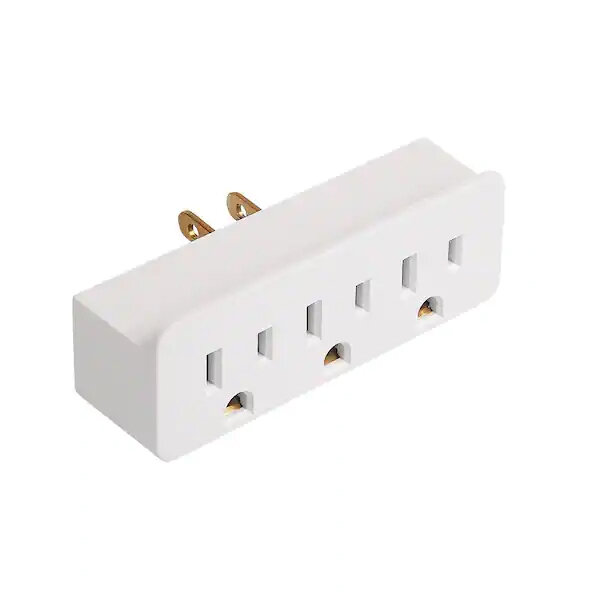 HELPING HAND 3 OUTLET GROUNDING ADAPTR-WHITE 6X1CT