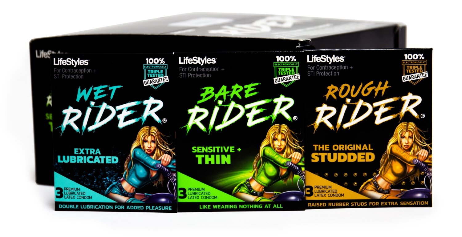 ROUGH RIDER CONDOM MIXED FLAD PACK BOX 48X3CT