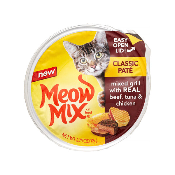 MEOW MIX CHICKEN &amp; BEEF CAT FOOD 12X2.75OZ