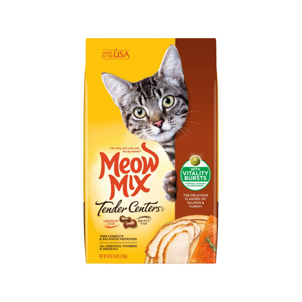 MEOW MIX TENDER CENTERS SALMON &amp; TURKEY 4X3#