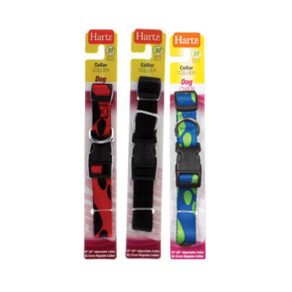 HARTZ COLLAR 14-20 BLK/RED/BLU 6X1CT
