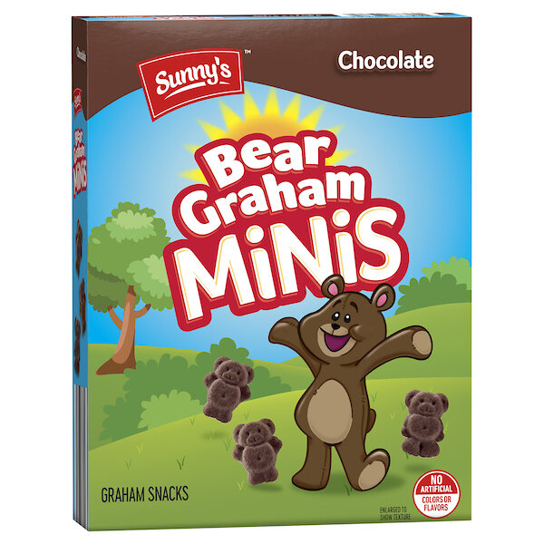 SUNNY&#39;S BEAR GRAHAMS CHOCOLATE MINI COOKIES 12X10OZ