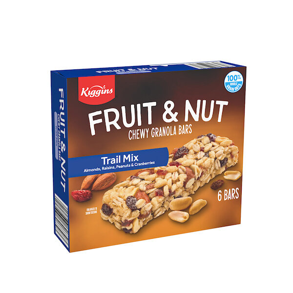 KIGGINS FRUIT &amp; NUT GRANOLA BARS (TRAIL MIX) 12X7.4OZ