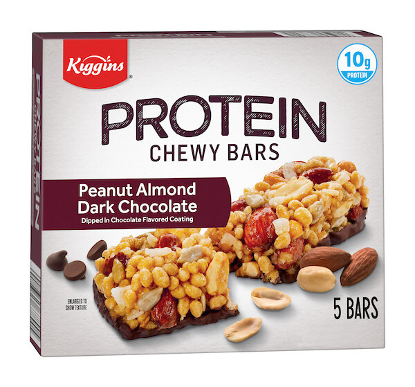 KIGGINS PROTEIN PEANUT ALMOND DARK CHOCOLATE BAR 12X7.1OZ