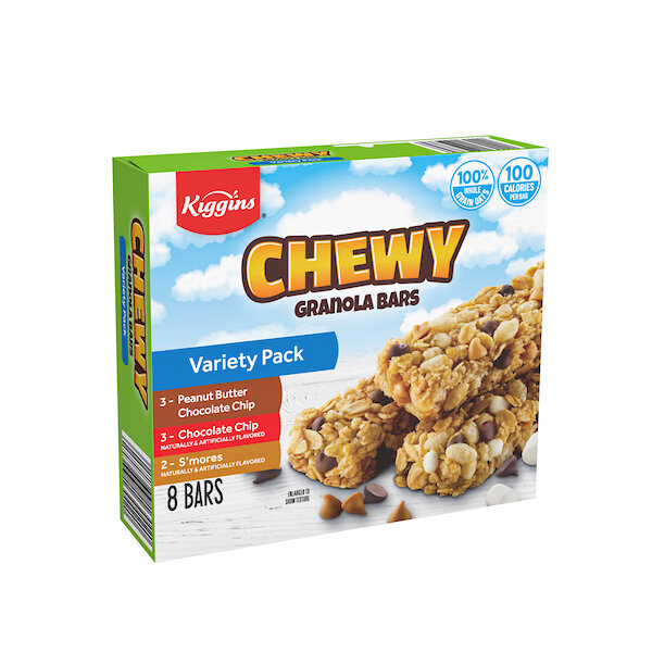 KIGGINS CHEWY GRANOLA BARS VARIETY PACK 12X6.7OZ