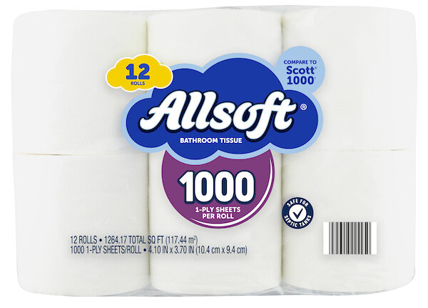 ALLSOFT BATH TISSUE 12X4CT