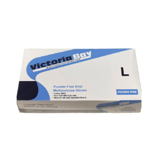 VIC. BAY LARGE POWDER FREE VINYL GLOVE 10X100CT