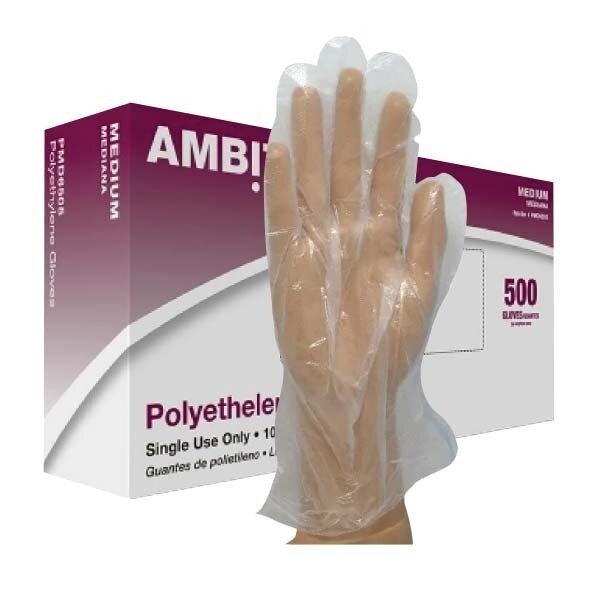 TRADEX POLYETHYLENE MEDIUM SINGLE USE GLOVES 20X500CT