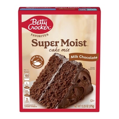 BETTY-CROCKER FAVORITES SUPER MOIST MILK CHOCOLATE FUDGE CAKE MIX 12X13.25OZ