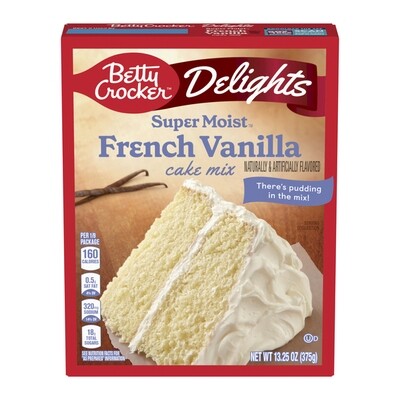 BETTY-CROCKER FAVORITES SUPER MOIST VANILLA CAKE MIX 12X13.25OZ