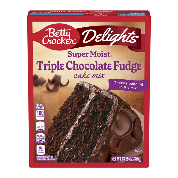 BETTY-CROCKER FAVORITES SUPER MOIST TRIPLE CHOCOLATE CAKE MIX 12X13.25OZ