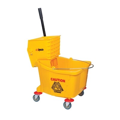 WINCO MOP BUCKET W/ WRINGER, 36 QT - YELLOW 1CT