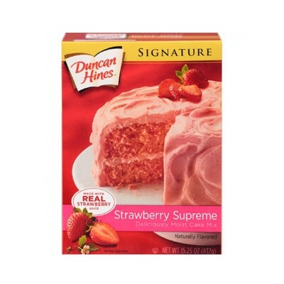 DUNCAN HINES STRAWBERRY SUPREME CAKE MIX 12X15.25OZ