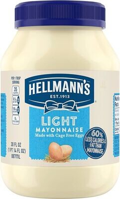 HELLMANNS LIGHT MAYONNAISE 12X30OZ