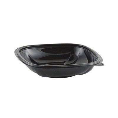 CRYSTAL CLASSICS 7&quot; 16OZ BLACK SQUARE SALAD BOWL 500CT