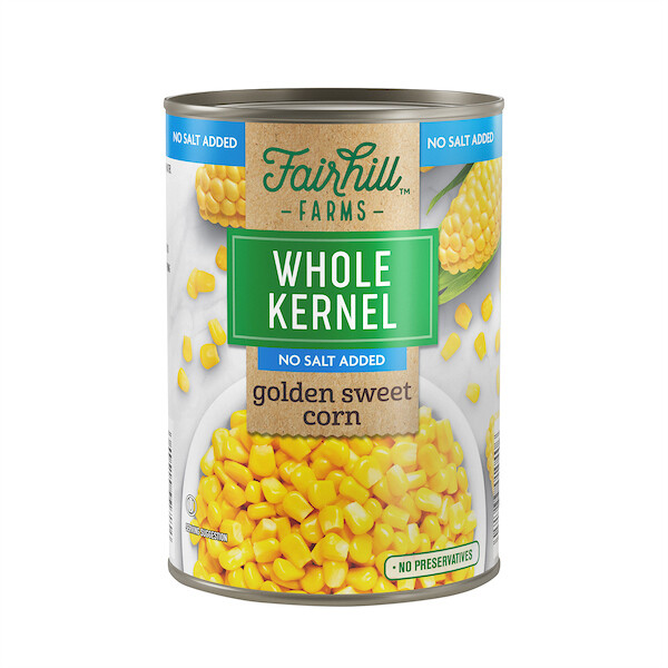 FAIR HILL FARMS NO SALT WHOLE KERNEL CORN 24X15.25OZ