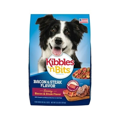 KIBBLES &#39;N BITS BACON &amp; STEAK 4X3.5#