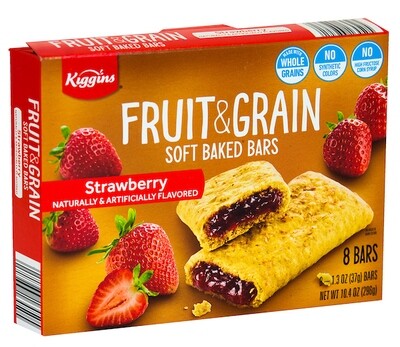 KIGGINS STRAWBERRY SOFT BAKED BARS 12X10.4OZ