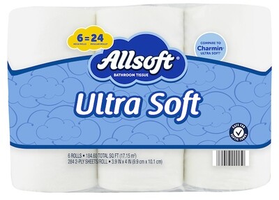 ALLSOFT MEGA ROLL ULTRA SOFT BATH TISSUE 8X6CT