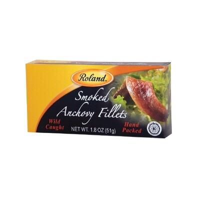 ROLAND SMOKED ANCHOVY FILLETS 12X1.8OZ