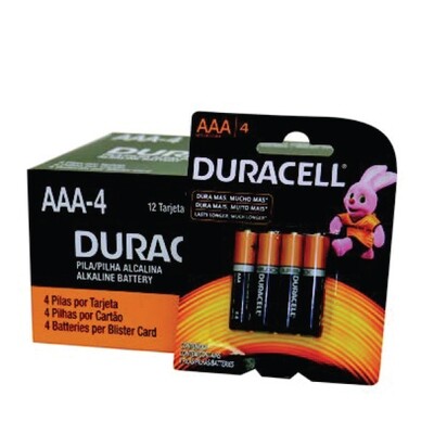 DURACELL 1.5V AAA-4 BATTERY 4X12X4CT