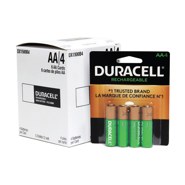 DURACELL 1.2V AA-4 RECHARGEABLE BATTERY 4X6X4CT