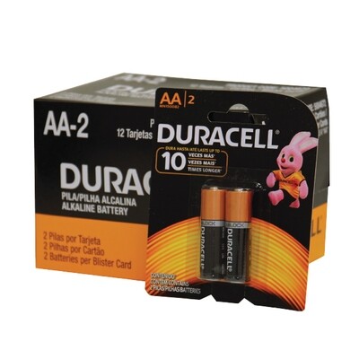 DURACELL 1.5V AA-2 BATTERY 4X12X2CT