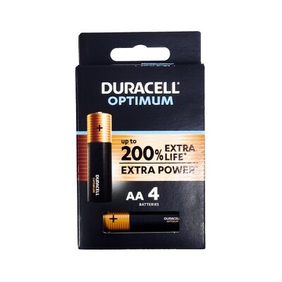 DURACELL 1.5V AA-4 OPTIMUM BATTERY 16X4CT