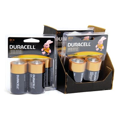 DURACELL 1.5V D-4 BATTERY 6X2X4CT