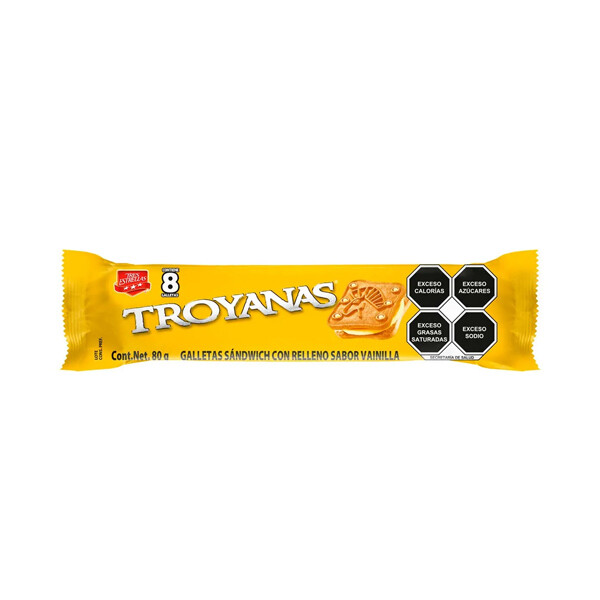 TRES-ESTRELLAS TROYANAS VAINILLA BISCUITS 16X80G