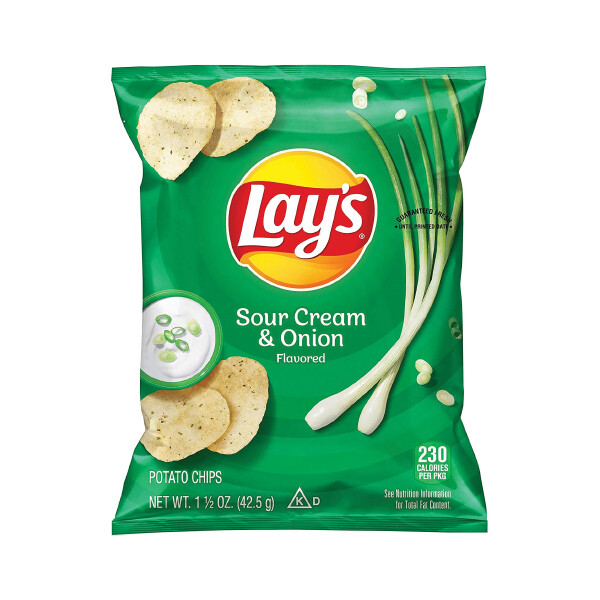 LAY'S POTATO CHIPS SOUR CREAM &amp; ONION 45X1OZ