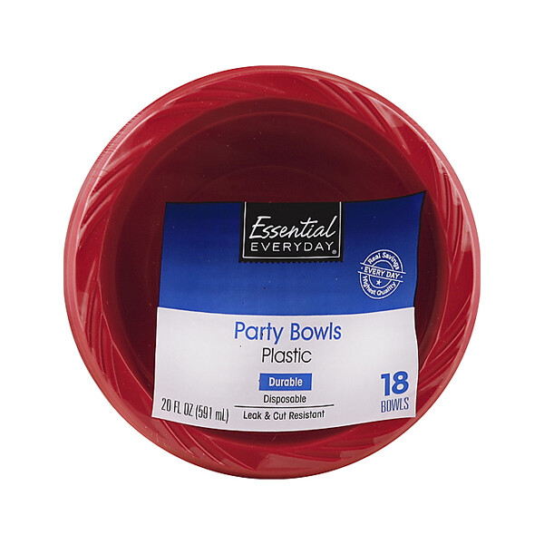 ESSENTIAL-DAY RED-BLUE PLASTIC BOWL 12X18OZ