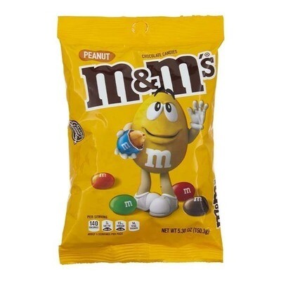 M&amp;M&#39;S PEANUT CHOCOLATE PEG BAGS 12X5.3OZ