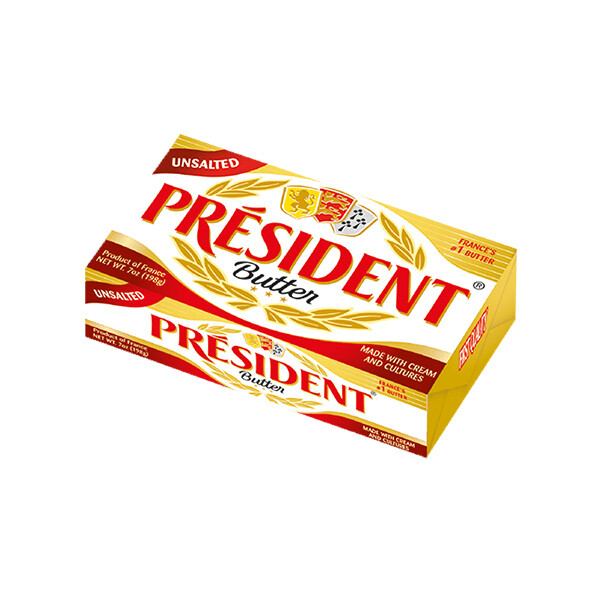 PRESIDENT UNSALTED BUTTER QUARTERS 20/7 OZ (42142)