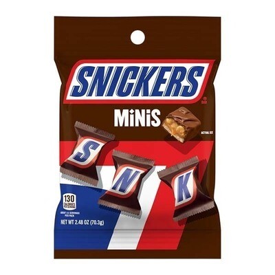 SNICKERS MINI CHOCOLATE PEG BAGS 12X2.86OZ
