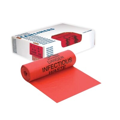 D-INTEPLAST CAN LINER HD 33GAL RED 2500CT (334014)