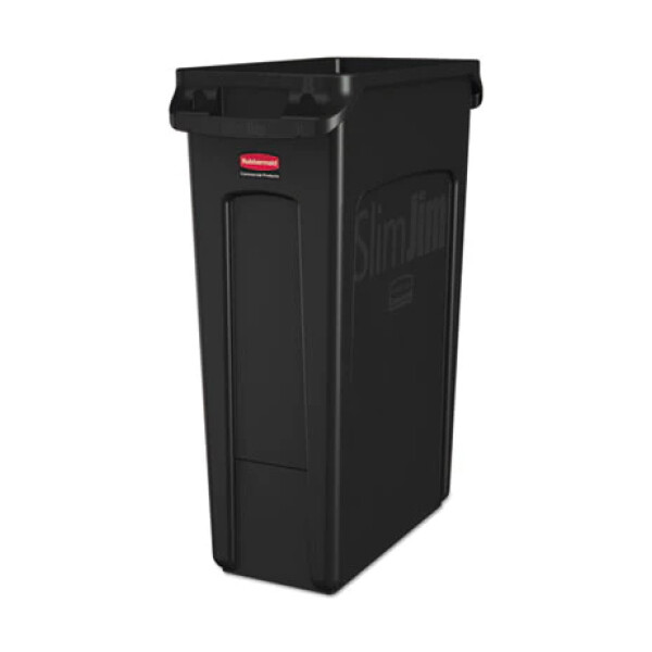 RUBBERMAID VENTED SLIM JIM BLACK 23GAL 1CT