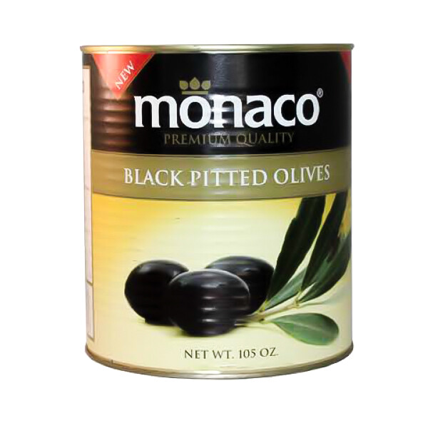 MONACO PITTED BLACK OLIVES 6X10#