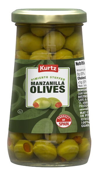 KURTZ PIMIENTO STUFFED MANZANILLA OLIVES 12X5.75OZ
