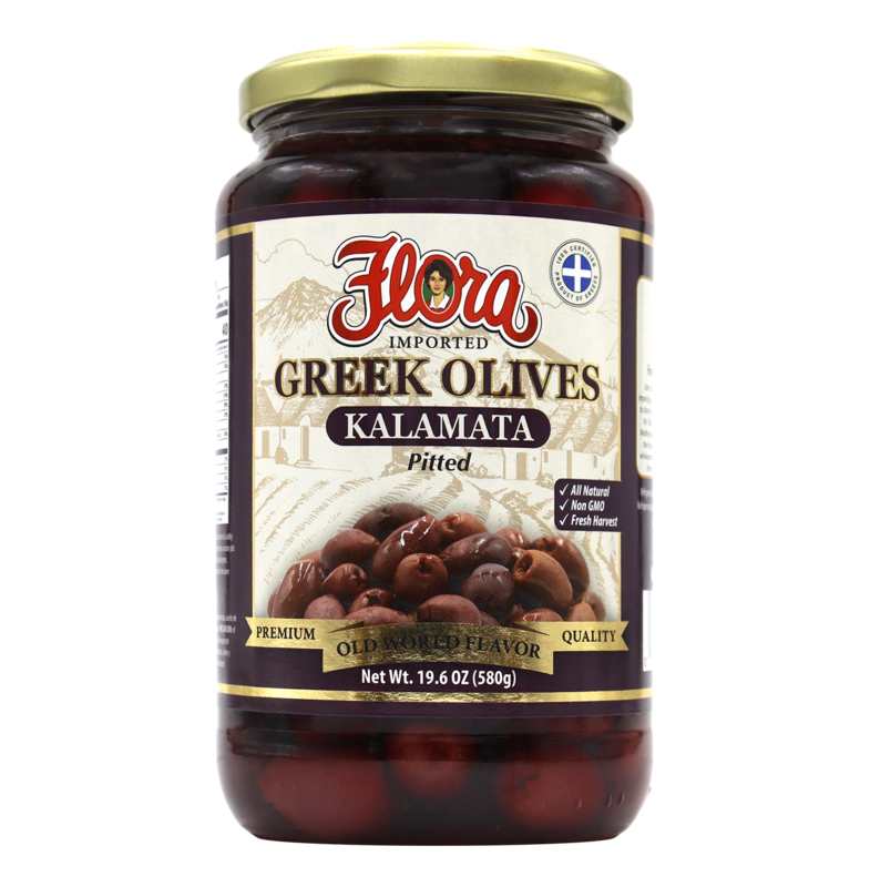 FLORA GREEK KALAMATA PITTED OLIVES 6X19OZ