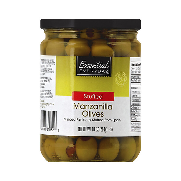 D-ESSENTIAL-DAY STUFFED MANZANILLA OLIVES 12X10OZ